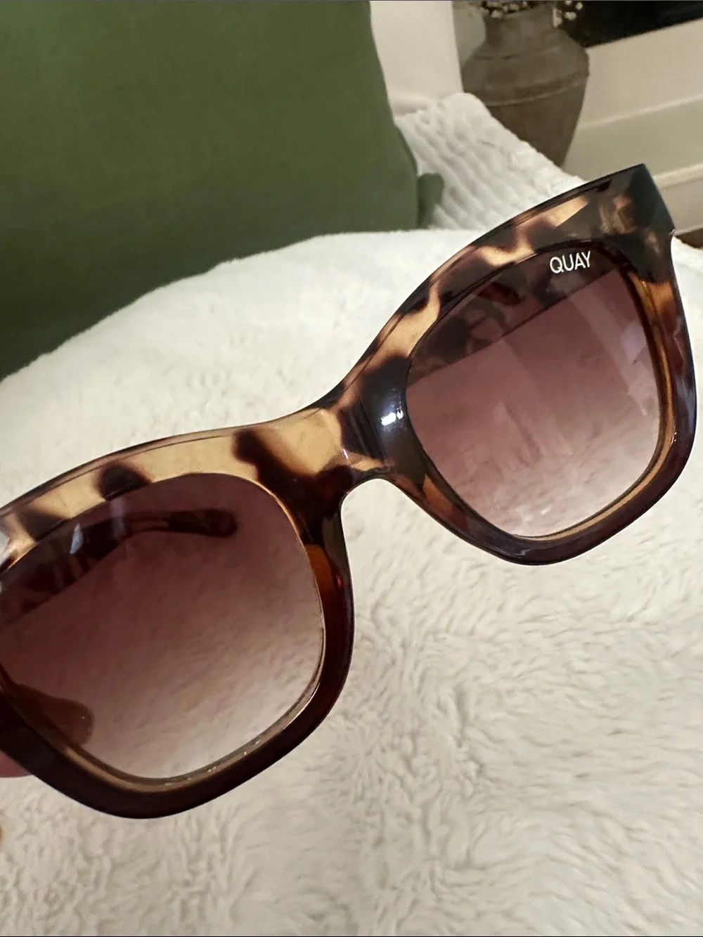 Quay Australia Tortoiseshell Cat Eye Sunglasses with Brown Gradient Lenses